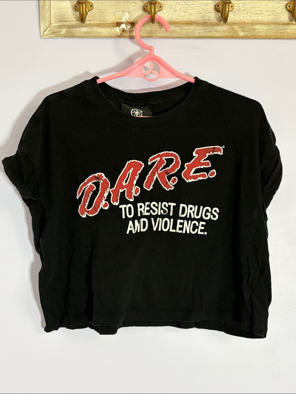 D.A.R.E. Black crop top